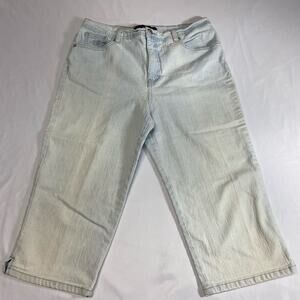 Gloria Vanderbilt Capri Denim Size 12 White Wash Embellished